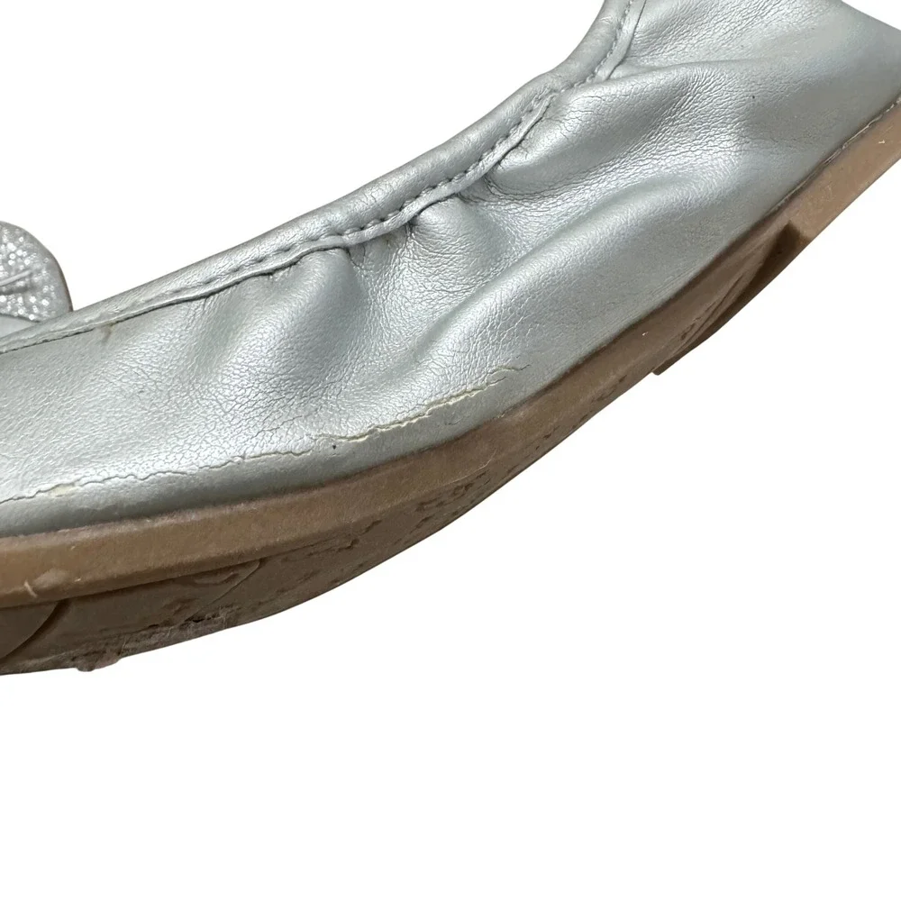 Sam Edelman‎ Farrah II Ballet Flat Girls 3M Silver Glitter Cap Toe